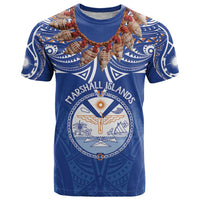 Yokwe Marshall Islands Personalized T Shirt Jemenei Day - Seashell Necklace LT7 Blue - Polynesian Pride