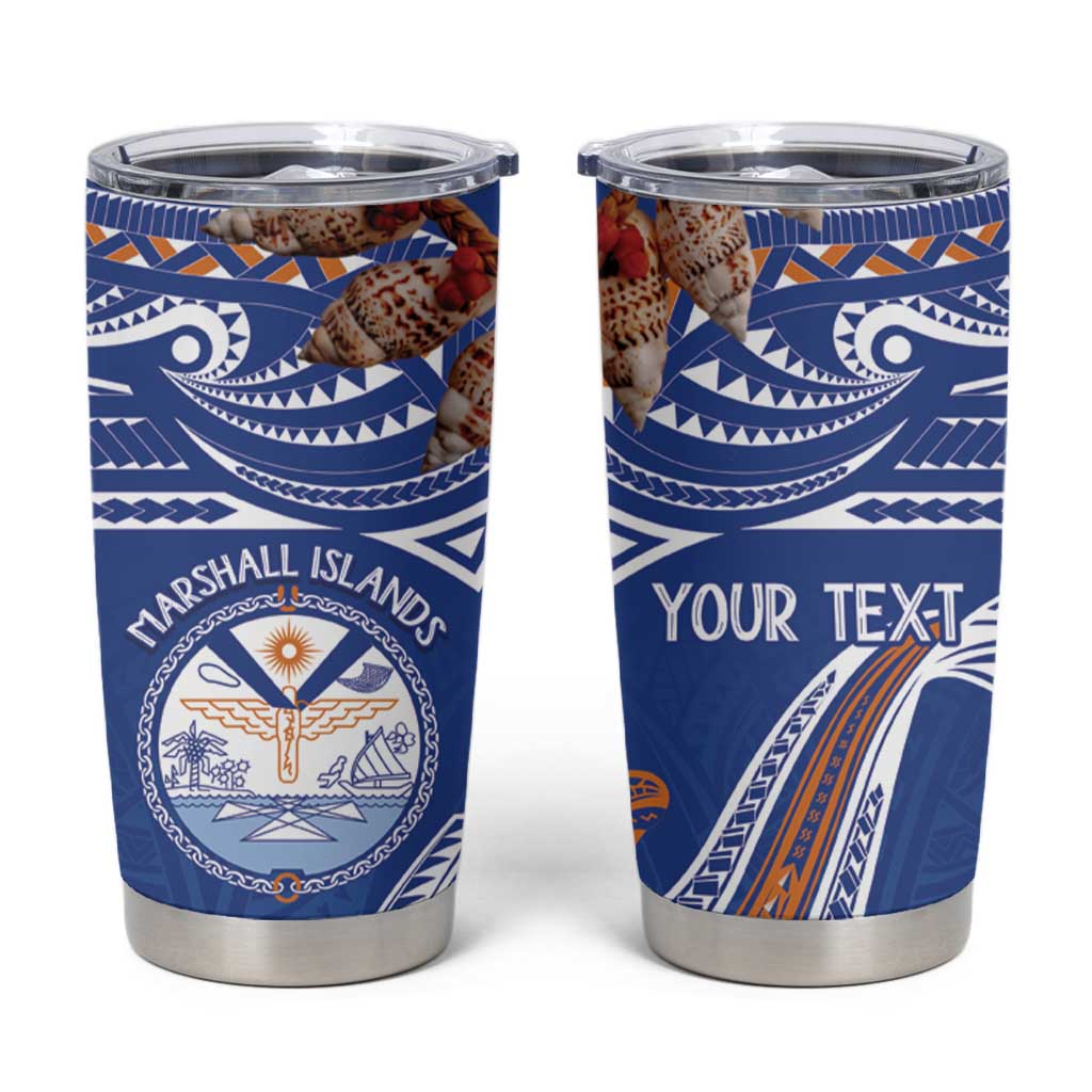 Yokwe Marshall Islands Personalized Tumbler Cup Jemenei Day - Seashell Necklace LT7 Blue - Polynesian Pride