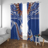 Yokwe Marshall Islands Personalized Window Curtain Jemenei Day - Seashell Necklace LT7 With Grommets Blue - Polynesian Pride