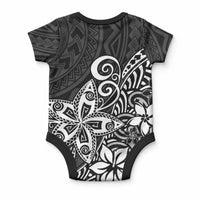 Polynesia Baby Onesie Plumeria Black Curves