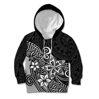 Polynesia Kid Hoodie Plumeria Black Curves LT7 Hoodie Black - Polynesian Pride