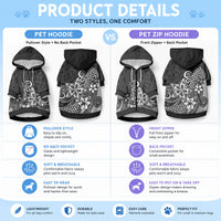 Polynesia Pet Hoodie Plumeria Black Curves