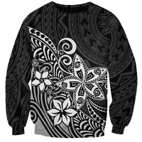 Polynesia Sweatshirt Plumeria Black Curves LT7 Unisex Black - Polynesian Pride