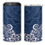 Hawaii 4 in 1 Can Cooler Tumbler Plumeria Navy Curves