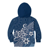 Polynesia Kid Hoodie Plumeria Blue Curves LT7 - Polynesian Pride