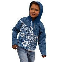 Polynesia Kid Hoodie Plumeria Blue Curves LT7 - Polynesian Pride
