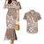 Polynesia Couples Matching Mermaid Dress And Hawaiian Shirt Plumeria Beige Curves LT7 Beige - Polynesian Pride