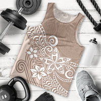 Polynesia Men Tank Top Plumeria Beige Curves LT7 Beige - Polynesian Pride