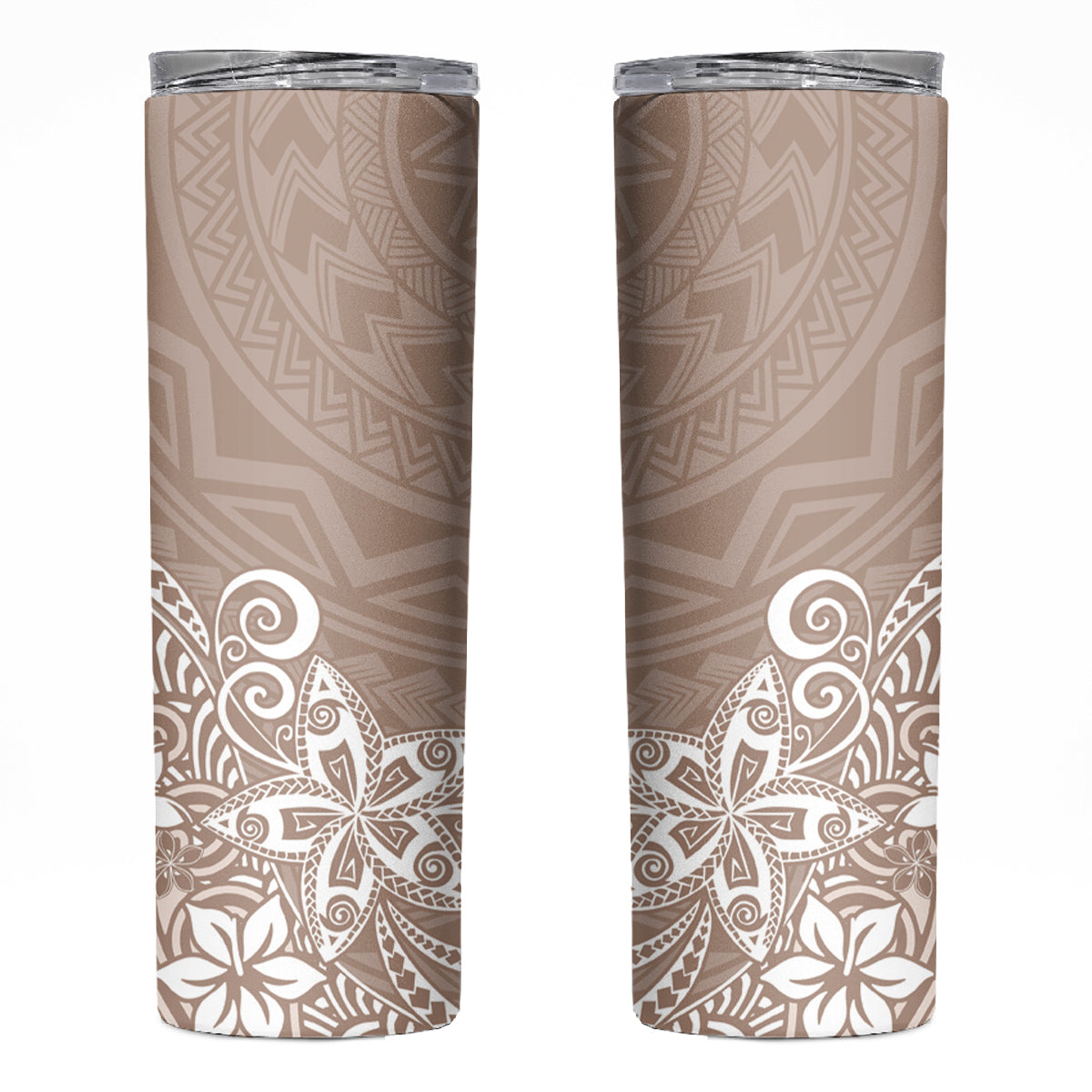 Hawaii Skinny Tumbler Plumeria Beige Curves