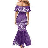 Polynesia Mermaid Dress Plumeria Purple Curves LT7 - Polynesian Pride