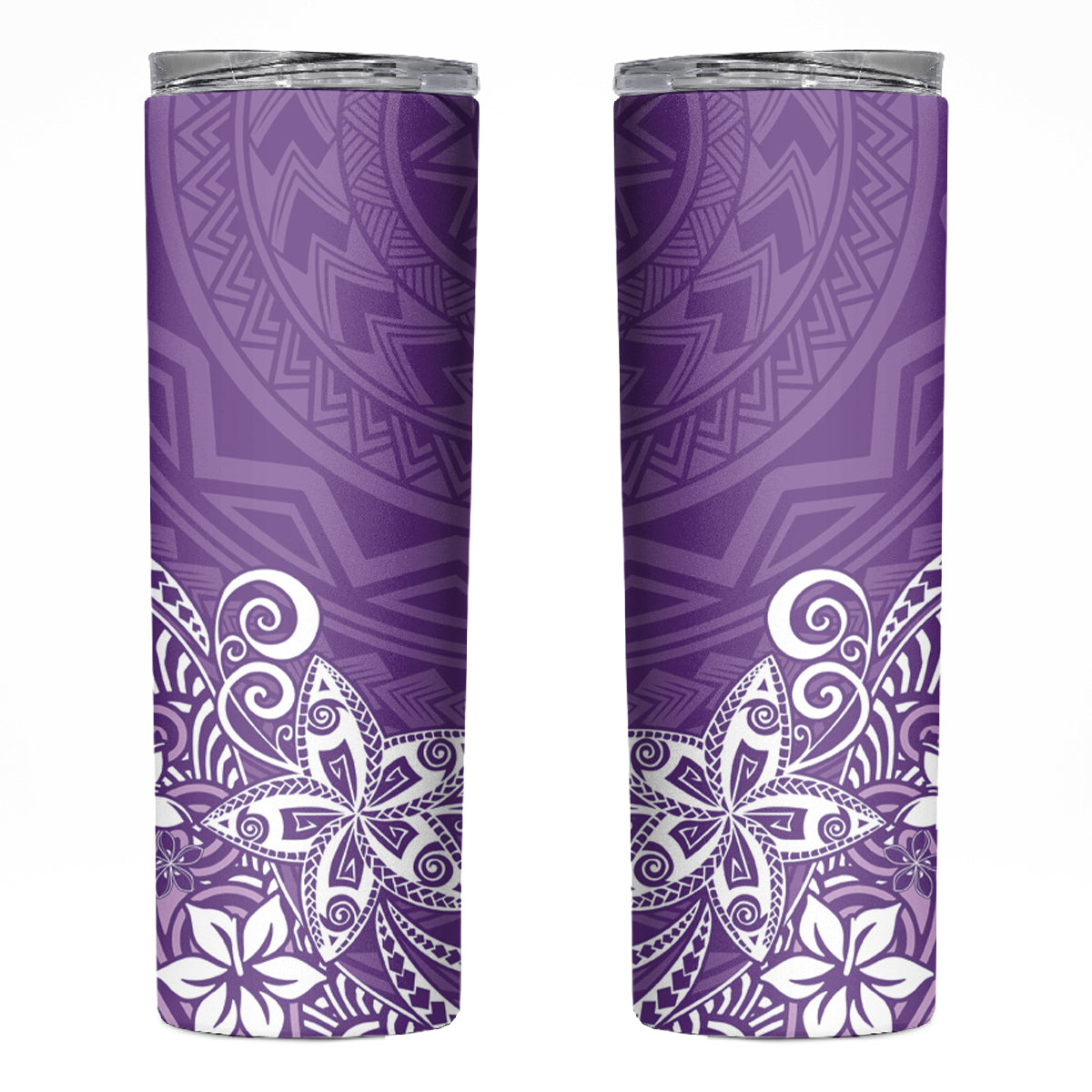 Hawaii Skinny Tumbler Plumeria Purple Curves