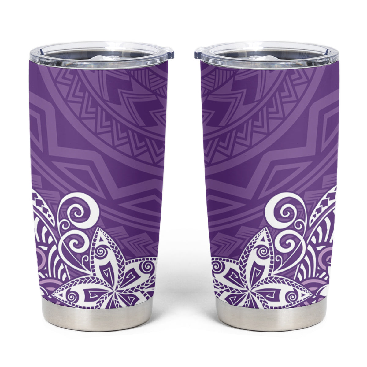 Hawaii Tumbler Cup Plumeria Purple Curves