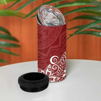 Hawaii 4 in 1 Can Cooler Tumbler Plumeria Red Curves