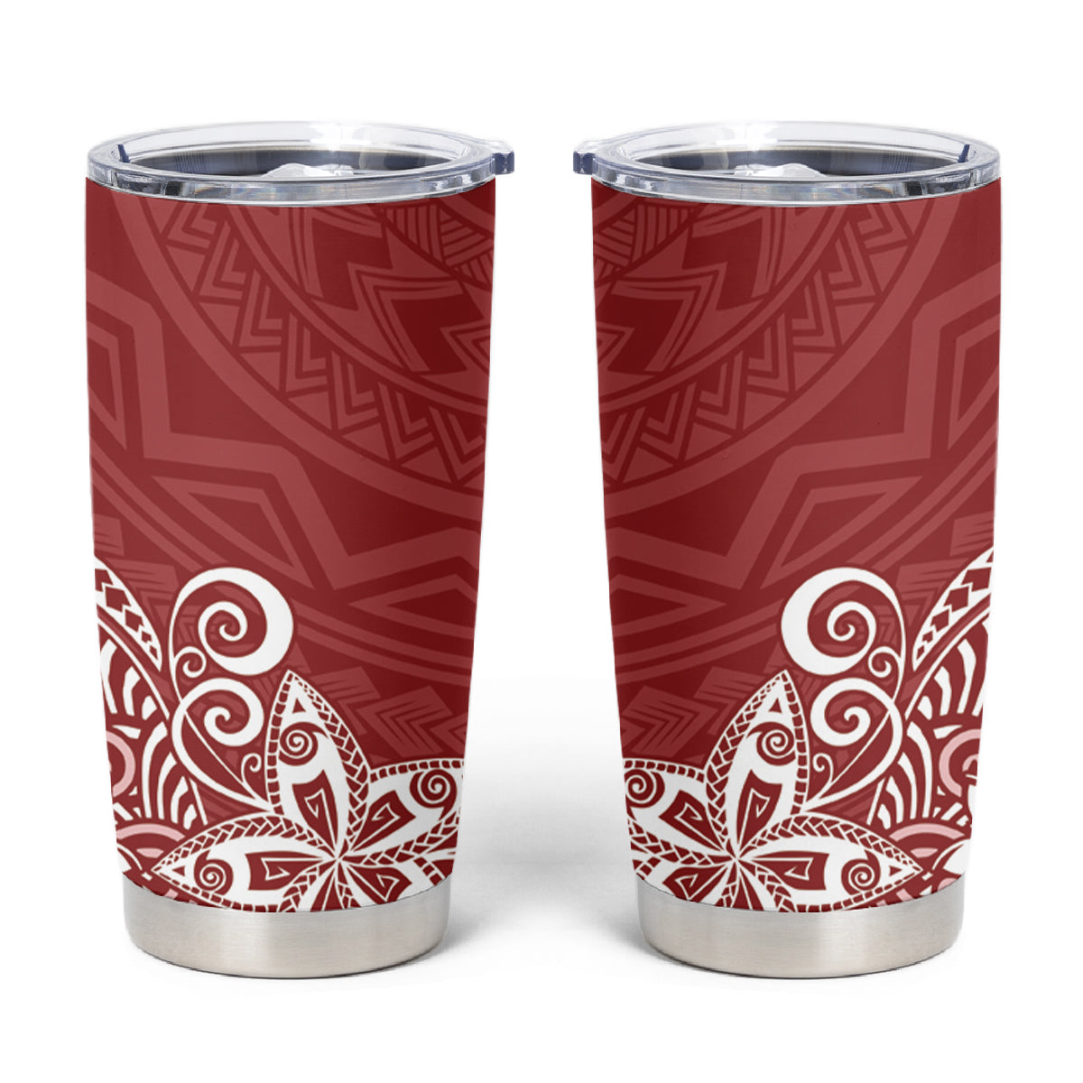 Hawaii Tumbler Cup Plumeria Red Curves