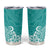 Hawaii Tumbler Cup Plumeria Teal Curves