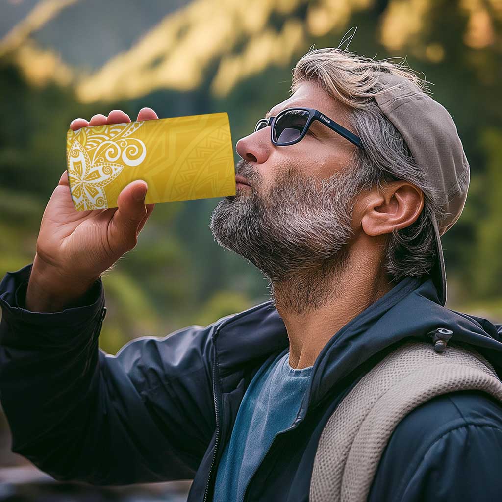 Hawaii 4 in 1 Can Cooler Tumbler Plumeria Yellow Curves