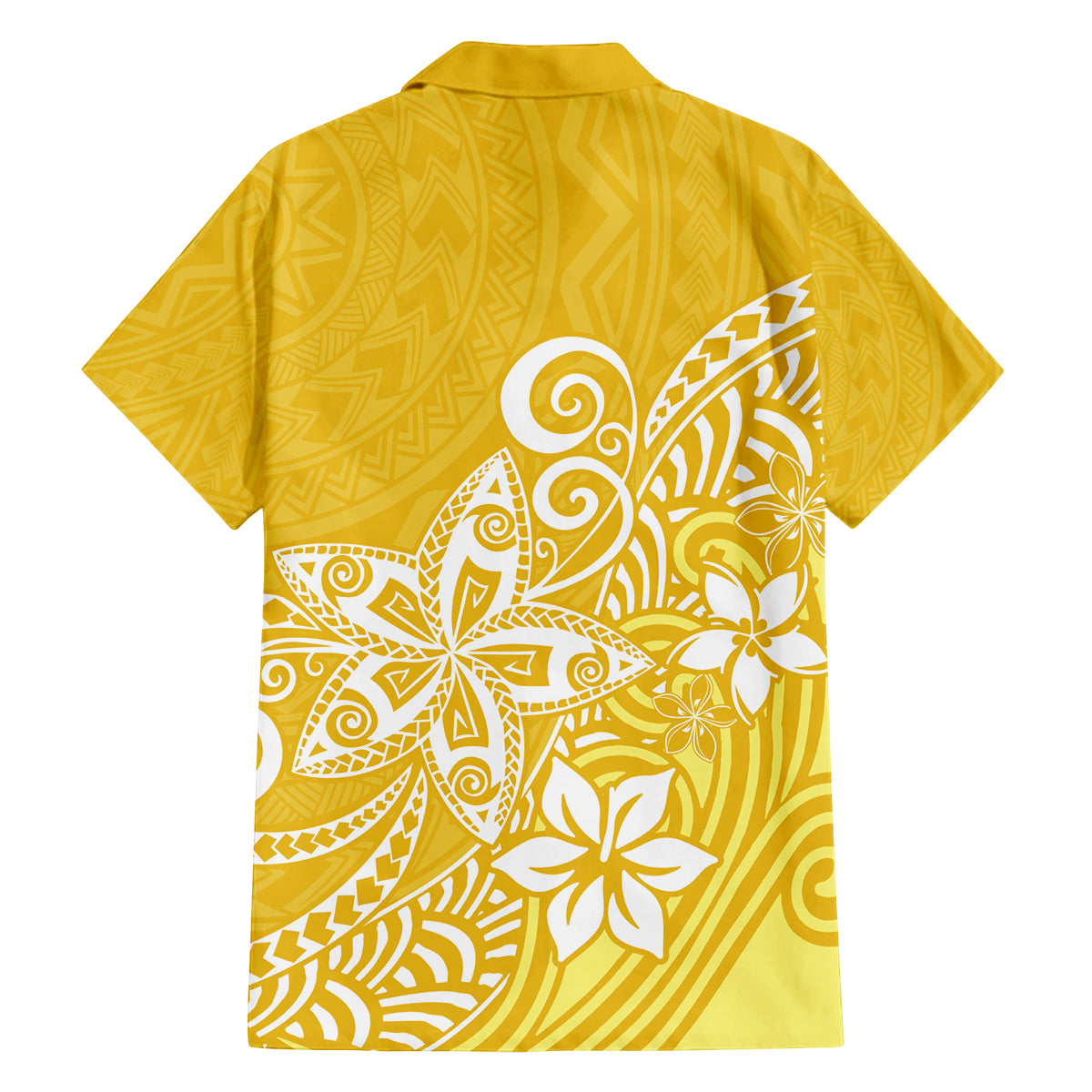 Hawaii Family Matching Outfits Polynesia Summer Maxi Dress And Shirt Family Set Clothes Plumeria Yellow Curves LT7