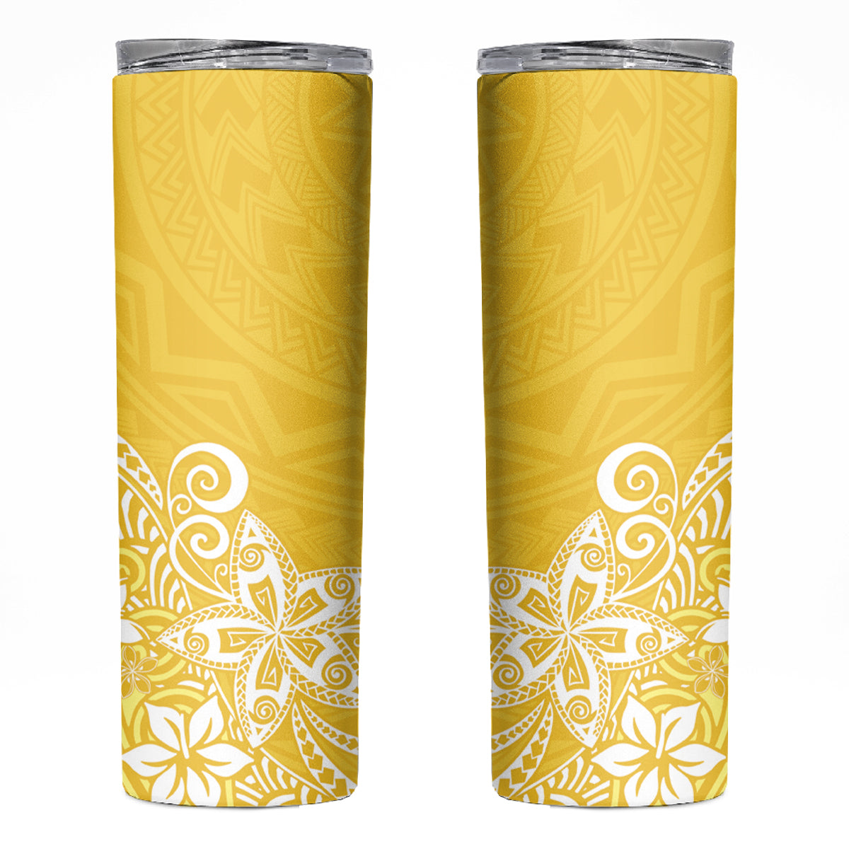 Hawaii Skinny Tumbler Plumeria Yellow Curves