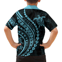 Hawaii Family Matching Outfits Polynesian Pride Summer Maxi Dress And Shirt Family Set Clothes Turtle Hibiscus Luxury Style - Aquamarine LT7