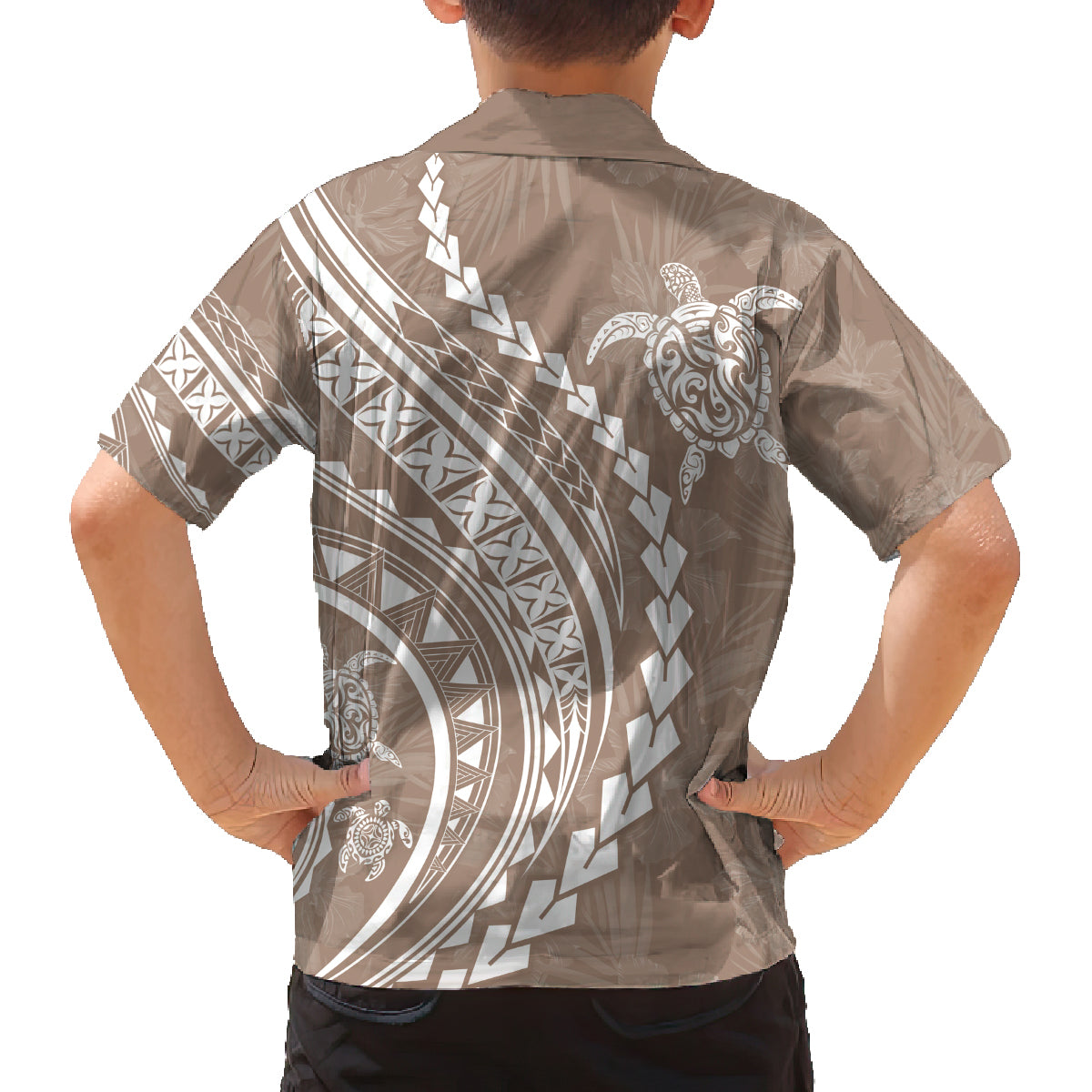 Hawaii Family Matching Outfits Polynesian Pride Summer Maxi Dress And Shirt Family Set Clothes Turtle Hibiscus Luxury Style - Beige LT7