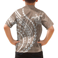 Hawaii Family Matching Outfits Polynesian Pride Summer Maxi Dress And Shirt Family Set Clothes Turtle Hibiscus Luxury Style - Beige LT7