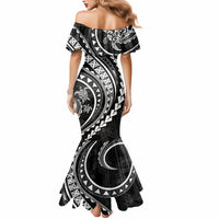 Polynesian Pride Mermaid Dress Turtle Hibiscus Luxury Style - Black LT7 - Polynesian Pride