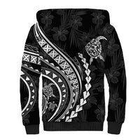 Polynesian Pride Sherpa Hoodie Turtle Hibiscus Luxury Style - Black LT7 - Polynesian Pride