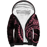 Polynesian Pride Sherpa Hoodie Turtle Hibiscus Luxury Style - Carnation Pink LT7 Unisex Carnation Pink - Polynesian Pride