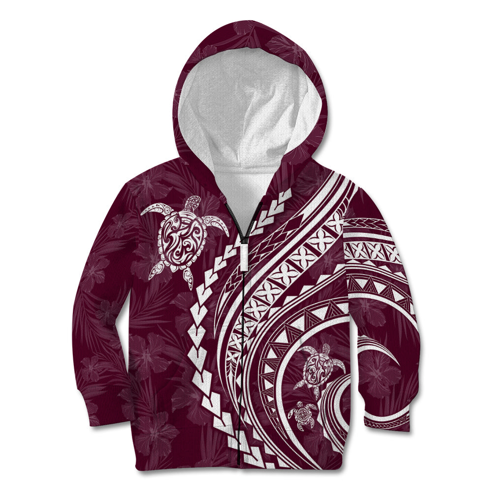 Polynesian Pride Kid Hoodie Turtle Hibiscus Luxury Style - Champagne LT7 Zip Hoodie Champagne - Polynesian Pride