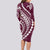 Polynesian Pride Long Sleeve Bodycon Dress Turtle Hibiscus Luxury Style - Champagne LT7 - Polynesian Pride