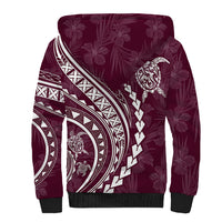 Polynesian Pride Sherpa Hoodie Turtle Hibiscus Luxury Style - Champagne LT7 - Polynesian Pride