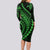 Polynesian Pride Long Sleeve Bodycon Dress Turtle Hibiscus Luxury Style - Green LT7 - Polynesian Pride