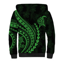 Polynesian Pride Sherpa Hoodie Turtle Hibiscus Luxury Style - Green LT7 - Polynesian Pride