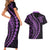 Polynesian Pride Couples Matching Short Sleeve Bodycon Dress and Hawaiian Shirt Turtle Hibiscus Luxury Style - Lilac LT7 - Polynesian Pride