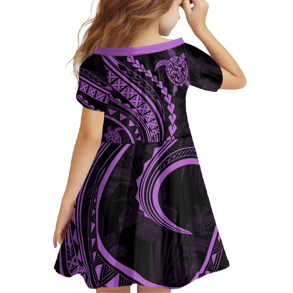 Hawaii Family Matching Outfits Polynesian Pride Summer Maxi Dress And Shirt Family Set Clothes Turtle Hibiscus Luxury Style - Lilac LT7