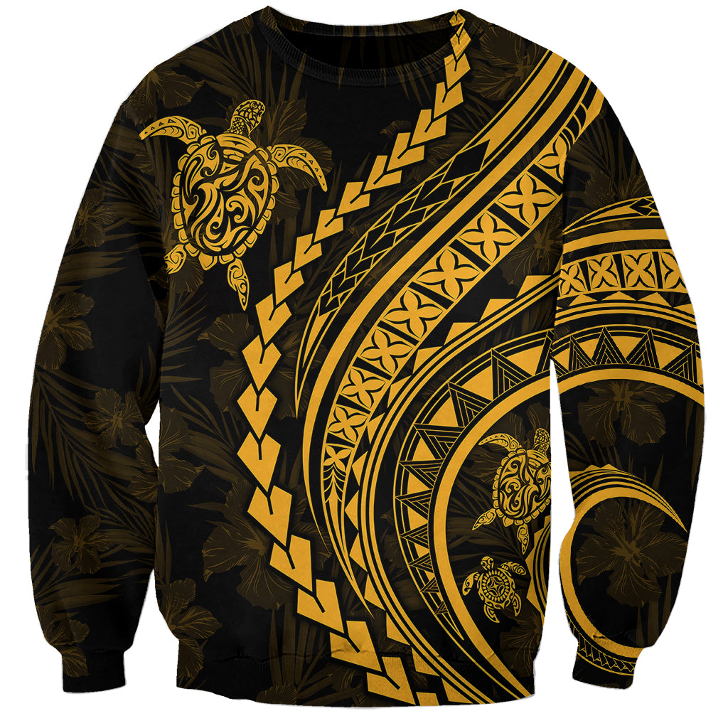 Polynesian Pride Sweatshirt Turtle Hibiscus Luxury Style - Merigold LT7 Unisex Merigold - Polynesian Pride