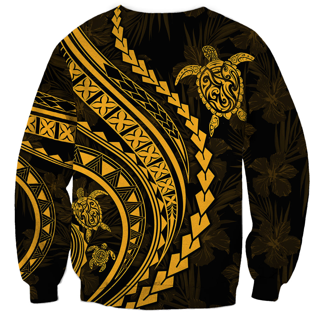 Polynesian Pride Sweatshirt Turtle Hibiscus Luxury Style - Merigold LT7 - Polynesian Pride