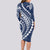 Polynesian Pride Long Sleeve Bodycon Dress Turtle Hibiscus Luxury Style - Navy LT7 - Polynesian Pride