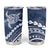 Polynesian Pride Tumbler Cup Turtle Hibiscus Luxury Style - Navy