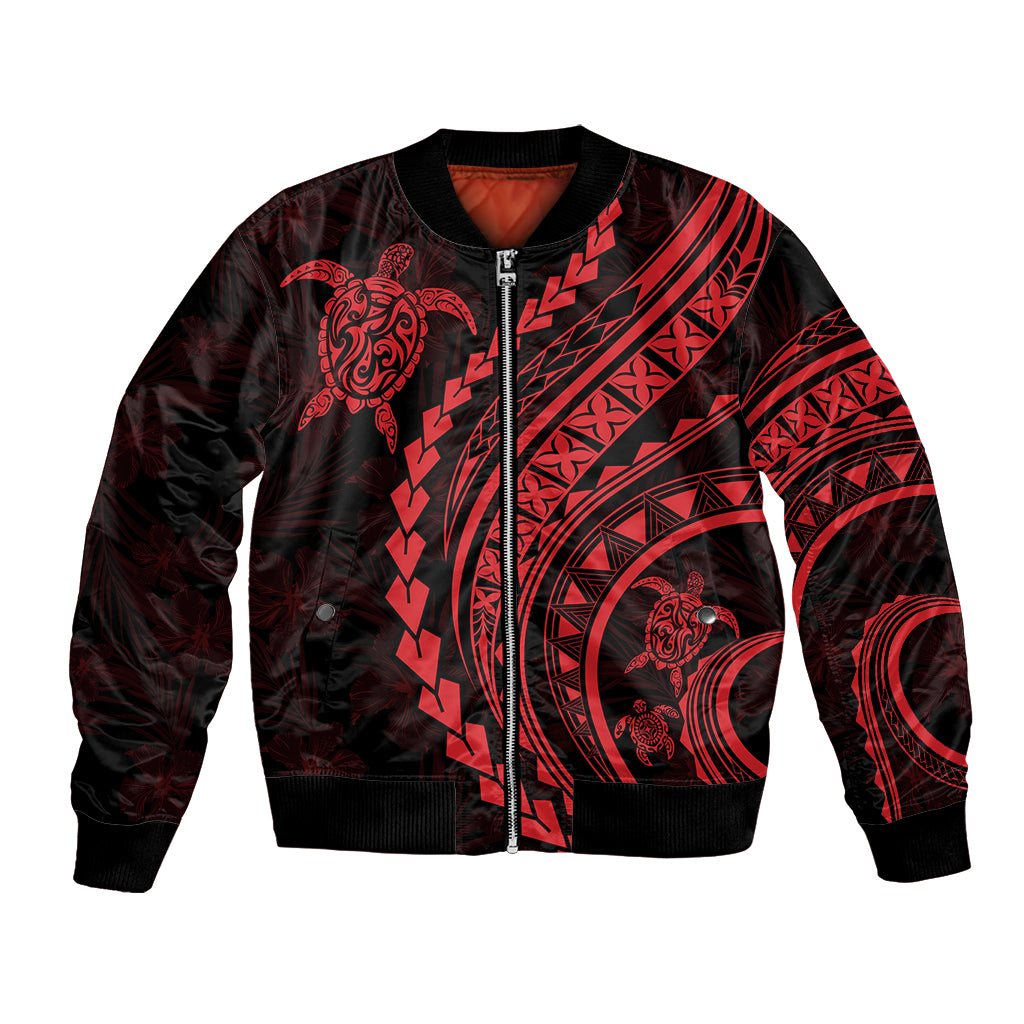 Polynesian Pride Bomber Jacket Turtle Hibiscus Luxury Style - Rose LT7 Unisex Rose - Polynesian Pride