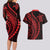 Polynesian Pride Couples Matching Long Sleeve Bodycon Dress and Hawaiian Shirt Turtle Hibiscus Luxury Style - Rose LT7 - Polynesian Pride