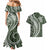 Polynesian Pride Couples Matching Mermaid Dress and Hawaiian Shirt Turtle Hibiscus Luxury Style - Sage LT7 - Polynesian Pride