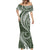 Polynesian Pride Mermaid Dress Turtle Hibiscus Luxury Style - Sage LT7 - Polynesian Pride