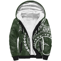 Polynesian Pride Sherpa Hoodie Turtle Hibiscus Luxury Style - Sage LT7 Unisex Sage - Polynesian Pride