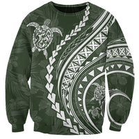Polynesian Pride Sweatshirt Turtle Hibiscus Luxury Style - Sage LT7 Unisex Sage - Polynesian Pride