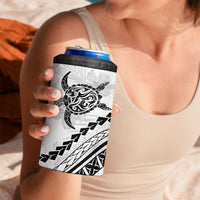 Polynesian Pride 4 in 1 Can Cooler Tumbler Turtle Hibiscus Luxury Style - White