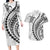 Polynesian Pride Couples Matching Long Sleeve Bodycon Dress and Hawaiian Shirt Turtle Hibiscus Luxury Style - White LT7 White - Polynesian Pride