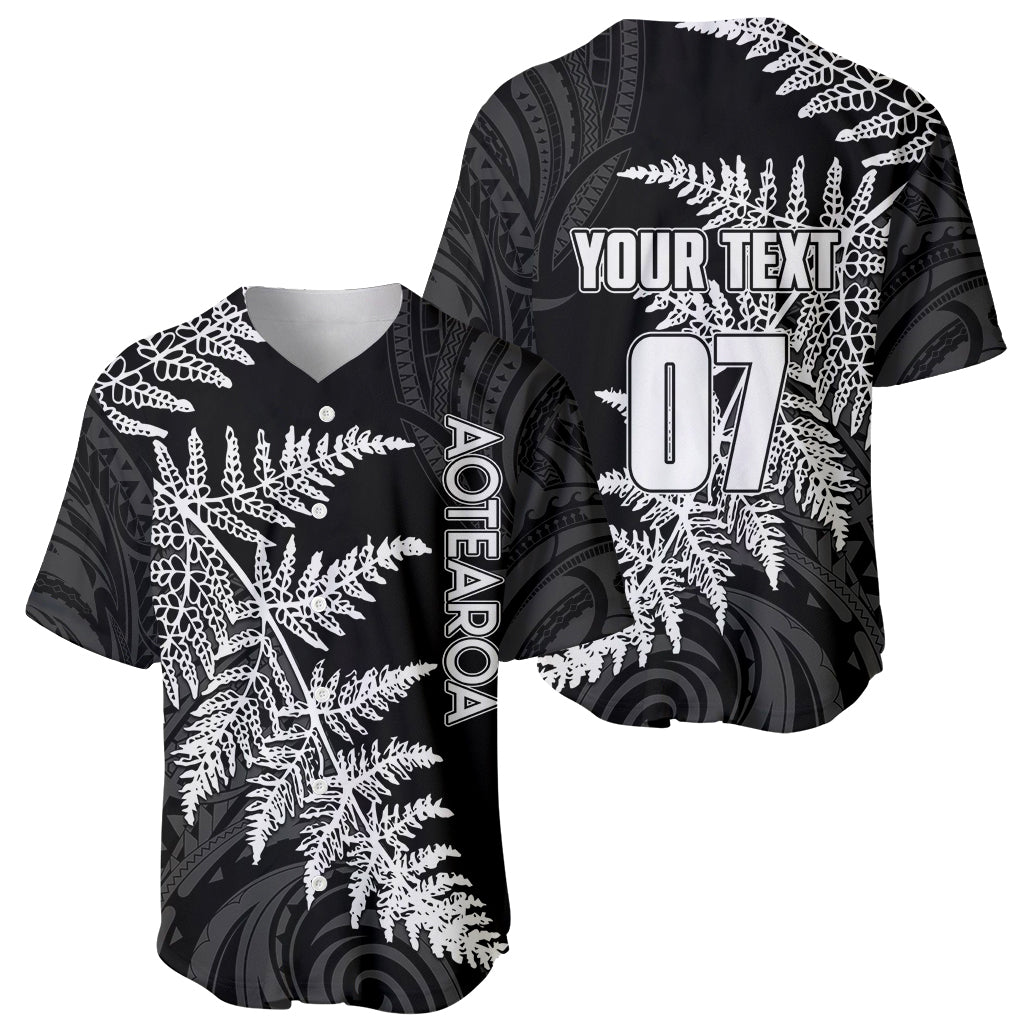Personalised New Zealand Rugby Baseball Jersey World Cup 2023 Silver Fern Champions LT7 - Polynesian Pride