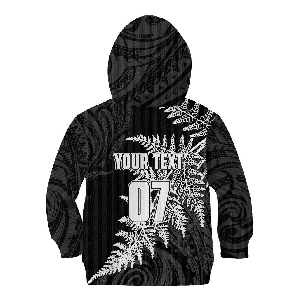 Personalised New Zealand Rugby Kid Hoodie World Cup 2023 Silver Fern Champions LT7 - Polynesian Pride