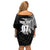 Personalised New Zealand Rugby Off Shoulder Short Dress World Cup 2023 Silver Fern Champions LT7 - Polynesian Pride